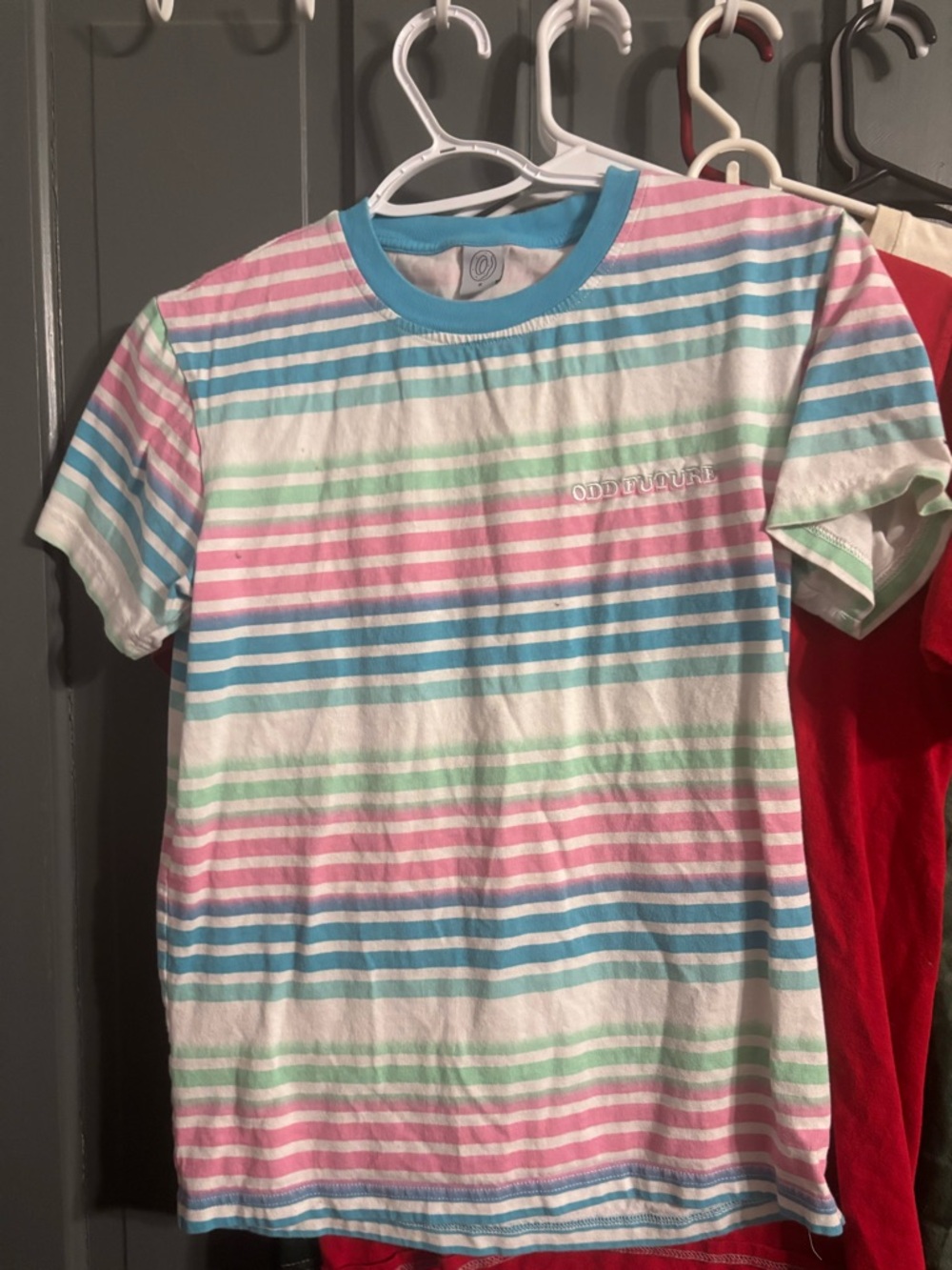 Odd Future Pastel Stripe Tee in Pink, Blue & Mint